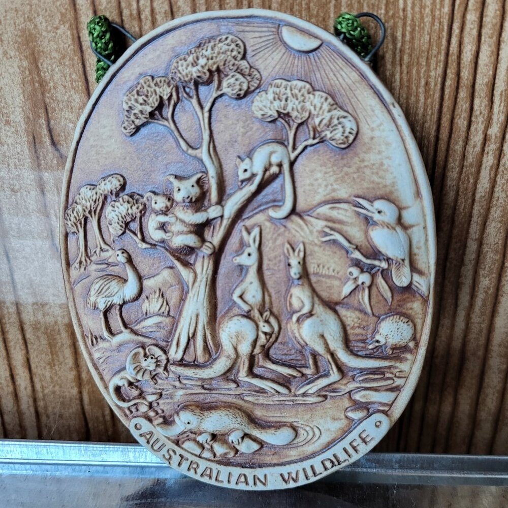 Vintage Swagman Pottery Australian Wildlife Wall Plaque